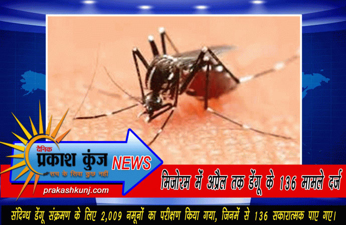 मिजोरम में अप्रैल तक डेंगू के 136 मामले दर्ज