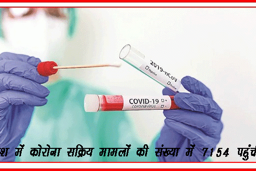 देश में कोरोना सक्रिय मामलों की संख्या में 7154 पहुंंची