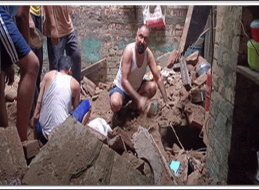 कमरे की छत गिरने से तीन लोगों की मौत,तीन घायल