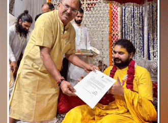 देवनानी निम्बार्क तीर्थ पहुँचे — देवनानी ने पीठाधीश्वर श्री श्यामशरण देवाचार्य श्री श्रीजी का किया अभिनन्‍दन